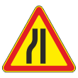 Дорожный знак 1.20.3 «Сужение дороги» (временный) (металл 0,8 мм, I типоразмер: сторона 700 мм, С/О пленка: тип В алмазная)